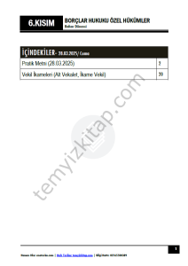 Borçlar Hukuku Özel Hükümler 24-25 Bahar 6