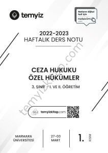 Ceza Hukuku Özel Hükümler 22-23 Bahar 1