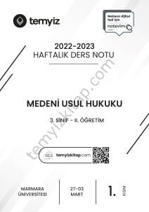 Medeni Usul Hukuku 2.Öğretim 22-23 Bahar 1
