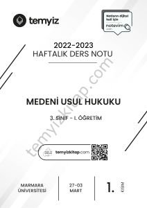 Medeni Usul Hukuku 1.Öğretim 22-23 Bahar 1