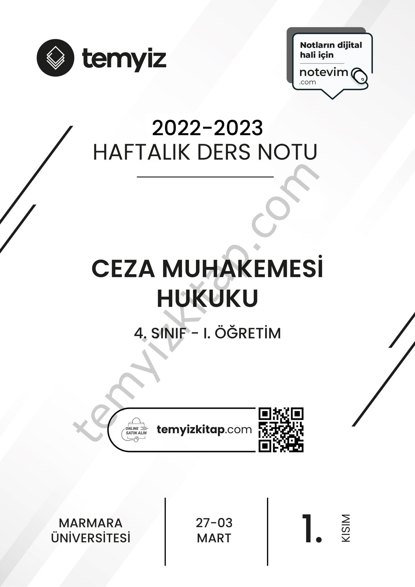Ceza Muhakemesi Hukuku 1.Öğretim 22-23 Bahar 1