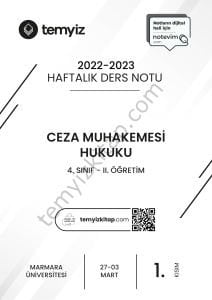 Ceza Muhakemesi Hukuku 2.Öğretim 22-23 Bahar 1