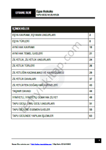 Eşya Hukuku 2023-2024 Güz Dönemi Efsane Seri