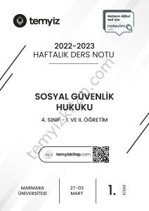 Sosyal Güvenlik Hukuku 22-23 Bahar 1