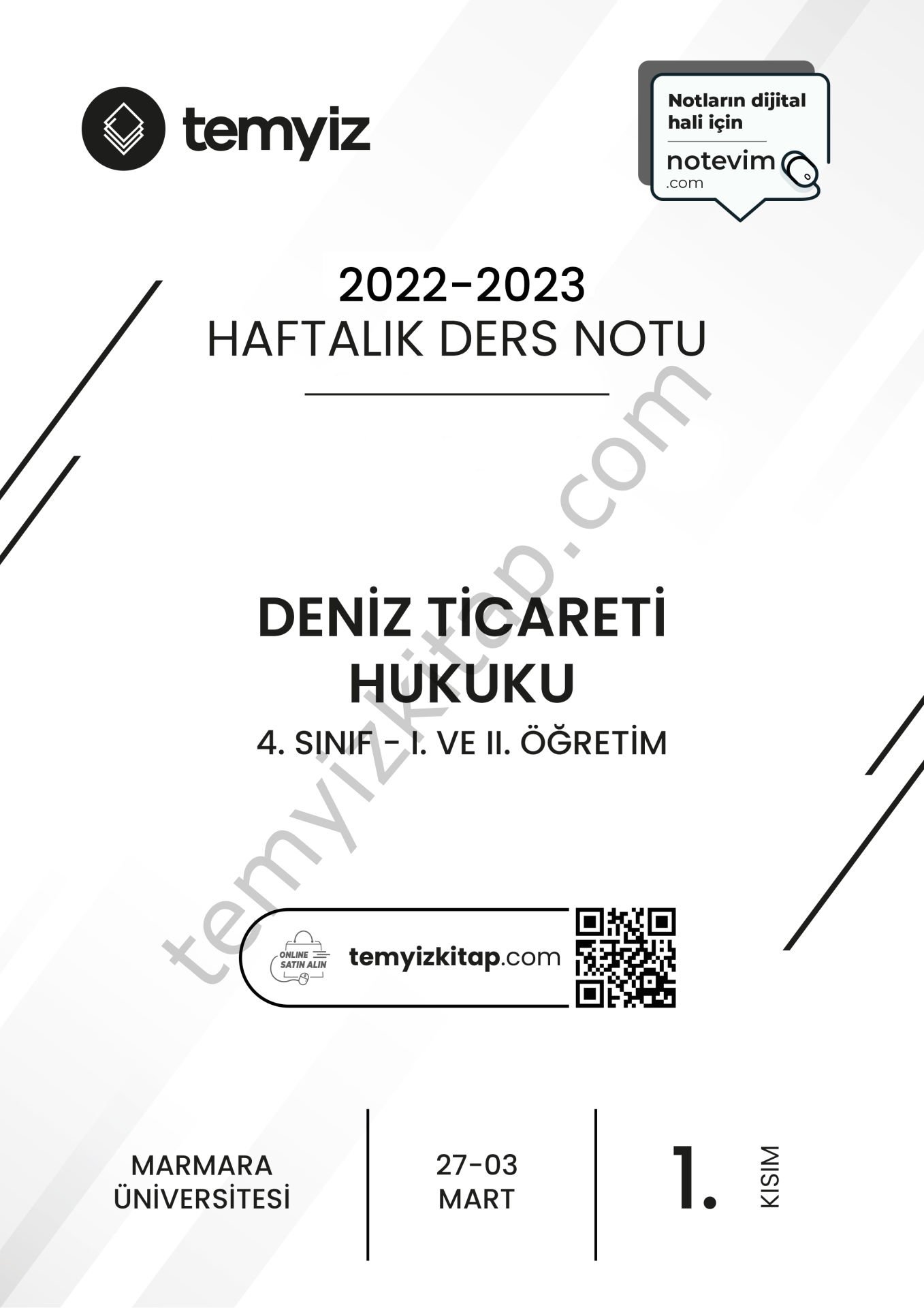 Şehir Üniversitesi Deniz Ticareti Hukuku 22-23 Bahar 1