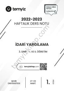 Şehir Üniversitesi İdari Yargılama 22-23 Bahar 1