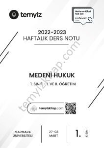 Medeni Hukuk 22-23 Bahar 1