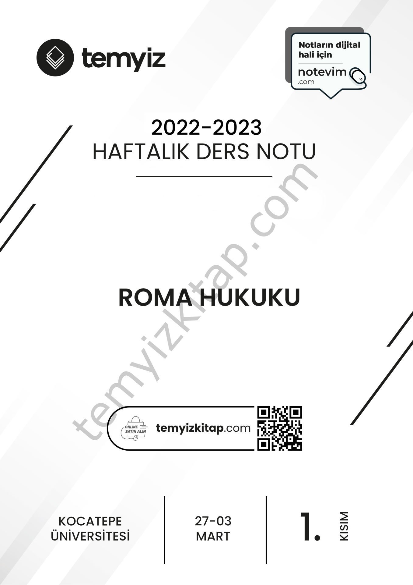 Kocatepe Üniversitesi Roma Hukuku 22-23 Bahar 1