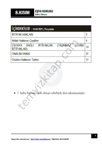 Eşya Hukuku 24-25 Bahar 8