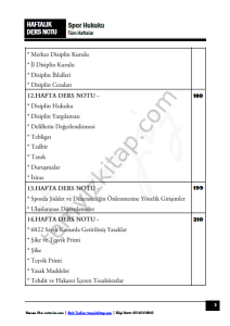 Spor Hukuku 23-24 Güz 1-15 Güncelleştirilmiş Arşiv Notu