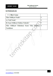 Kocatepe Üniversitesi Fikri Mülkiyet Hukuku 22-23 Bahar 1