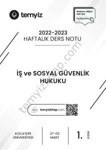 Kocatepe Üniversitesi İş ve Sosyal Güvenlik Hukuku 22-23 Bahar 1