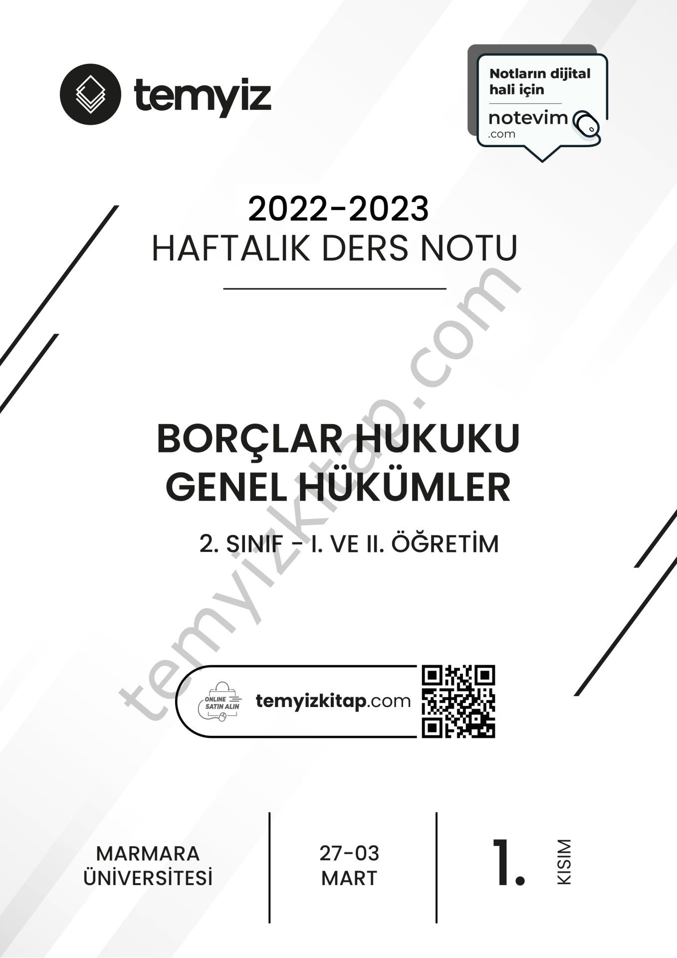 Borçlar Hukuku Genel Hükümler 22-23 Bahar 1