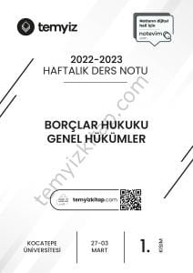 Kocatepe Üniversitesi Borçlar Hukuku Genel Hükümler 22-23 Bahar 1