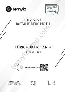Türk Hukuk Tarihi TEK 22-23 Bahar 1