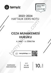 Ceza Muhakemesi Hukuku 2.Öğretim 23-24 Güz 10