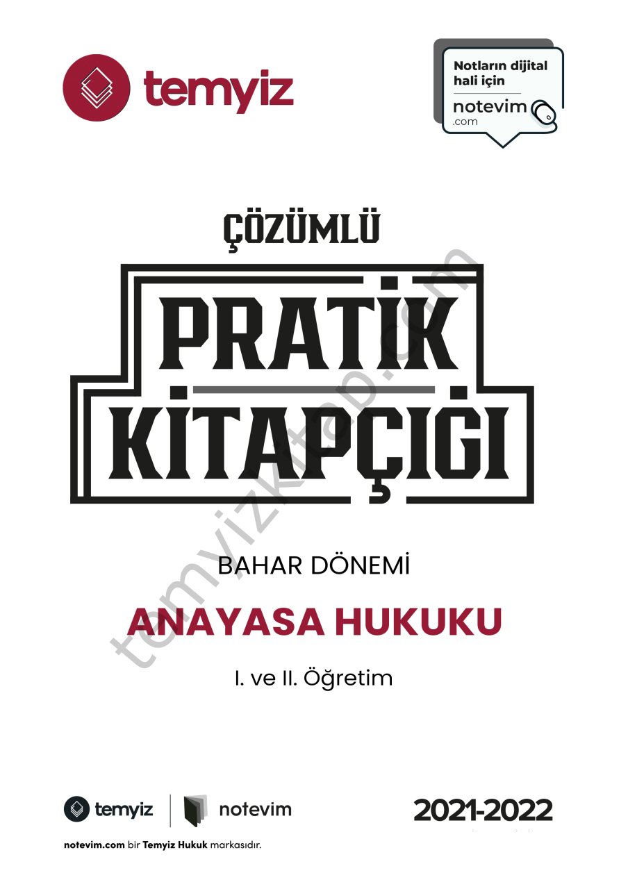 Anayasa Hukuku 2023 Bahar Dönemi Pratik Kitapçığı