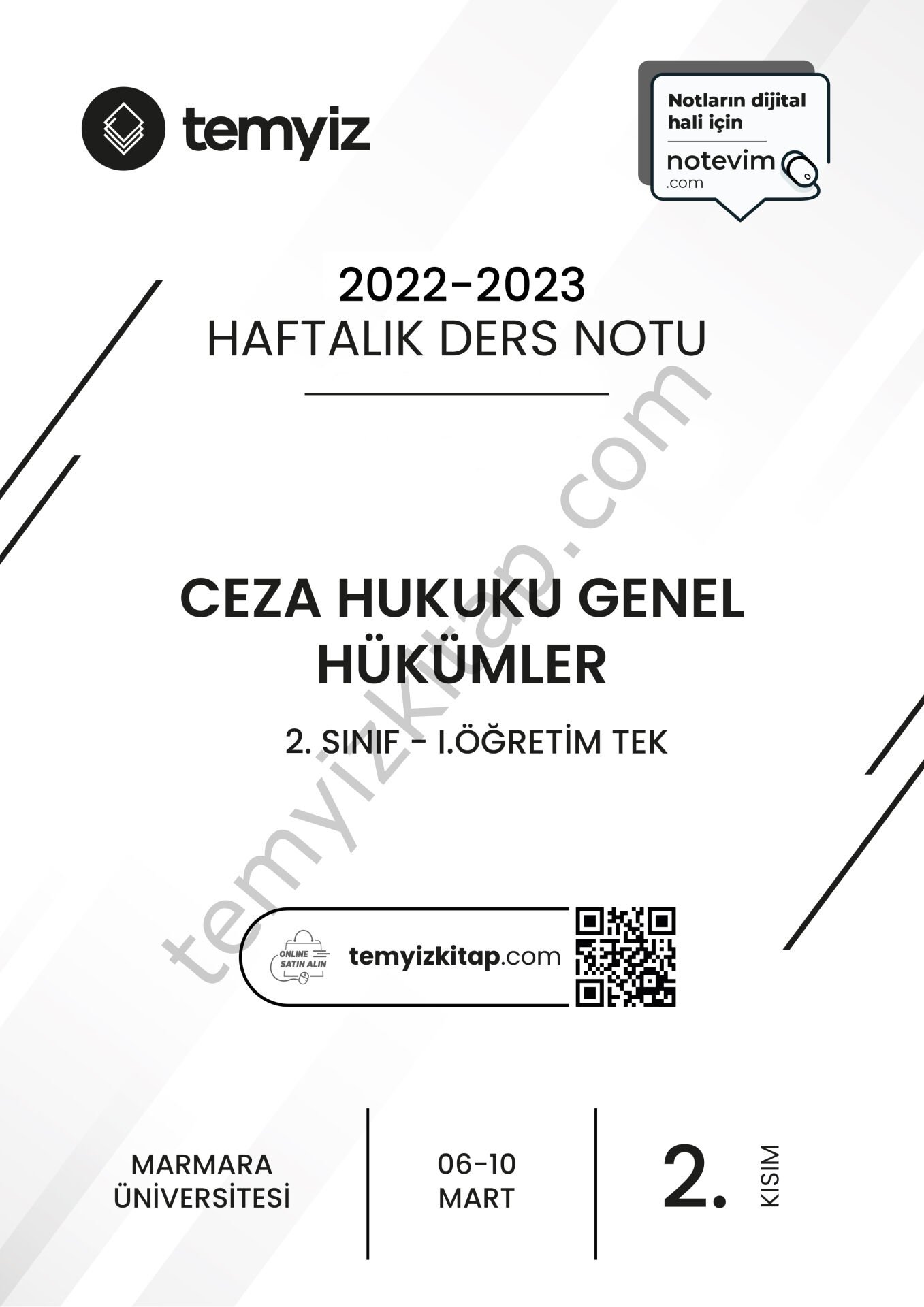 Ceza Hukuku Genel Hükümler 1.Öğretim TEK 22-23 Bahar 2