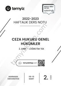 Ceza Hukuku Genel Hükümler 1.Öğretim TEK 22-23 Bahar 2