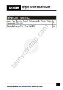 Borçlar Hukuku Özel Hükümler 24-25 Bahar 12