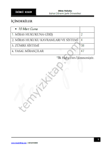 Şehir Üniversitesi Miras Hukuku 22-23 Bahar 2