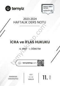 İcra ve İflas Hukuku 1.Öğretim 23-24 Güz 11