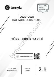 Kocatepe Üniversitesi Türk Hukuk Tarihi 22-23 Bahar 2