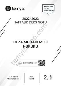 Kocatepe Üniversitesi Ceza Muhakemesi Hukuku 22-23 Bahar 2