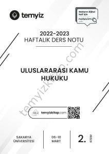 Sakarya Üniversitesi Uluslararası Kamu Hukuku 22-23 Bahar 2