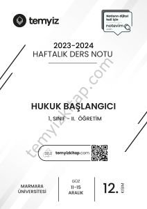 Hukuk Başlangıcı 2.Öğretim 23-24 Güz 12