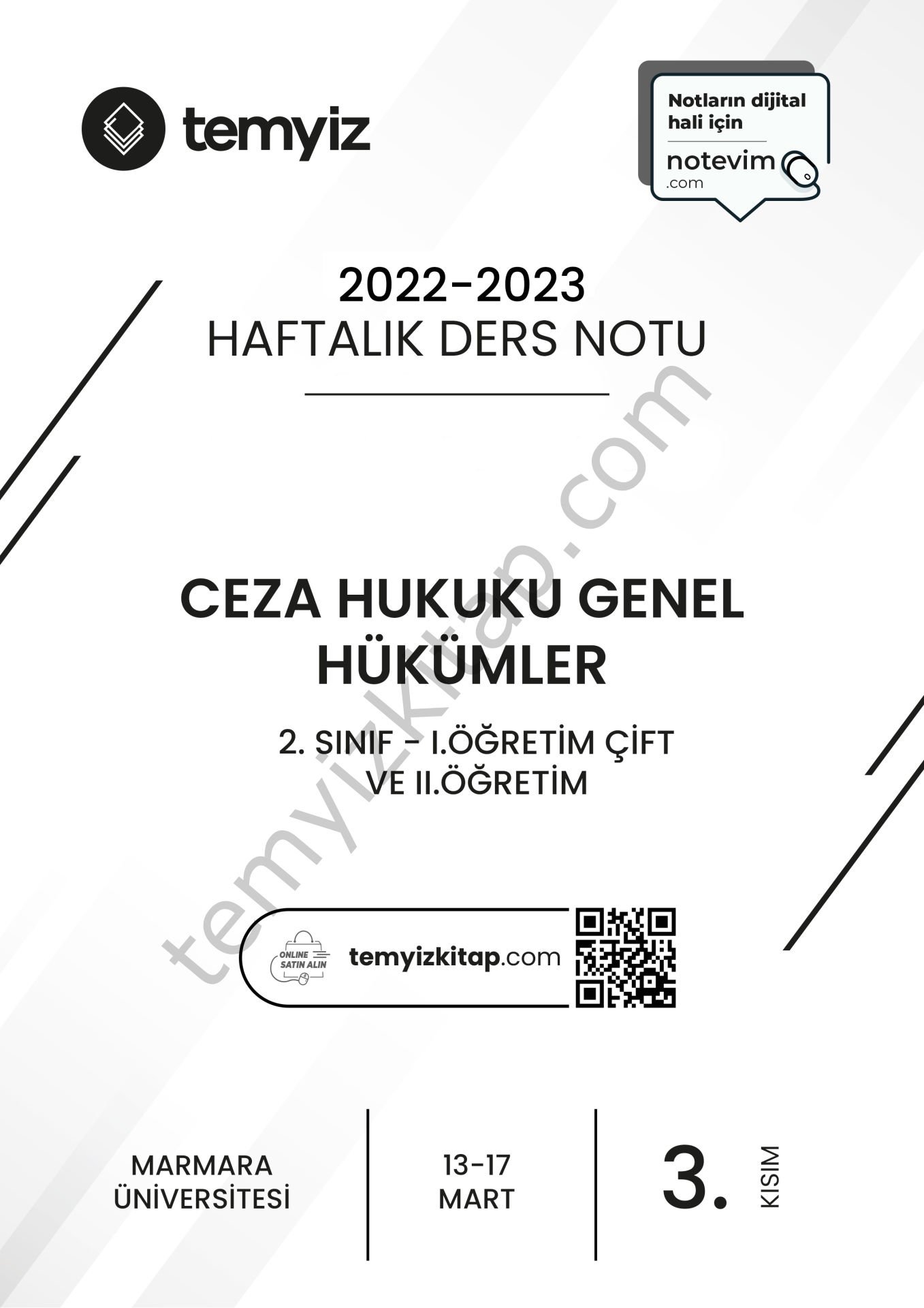 Ceza Hukuku Genel Hükümler 1.Öğretim Çift ve 2.Öğretim 22-23 Bahar 3