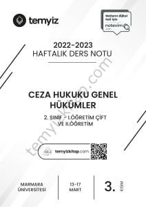 Ceza Hukuku Genel Hükümler 1.Öğretim Çift ve 2.Öğretim 22-23 Bahar 3