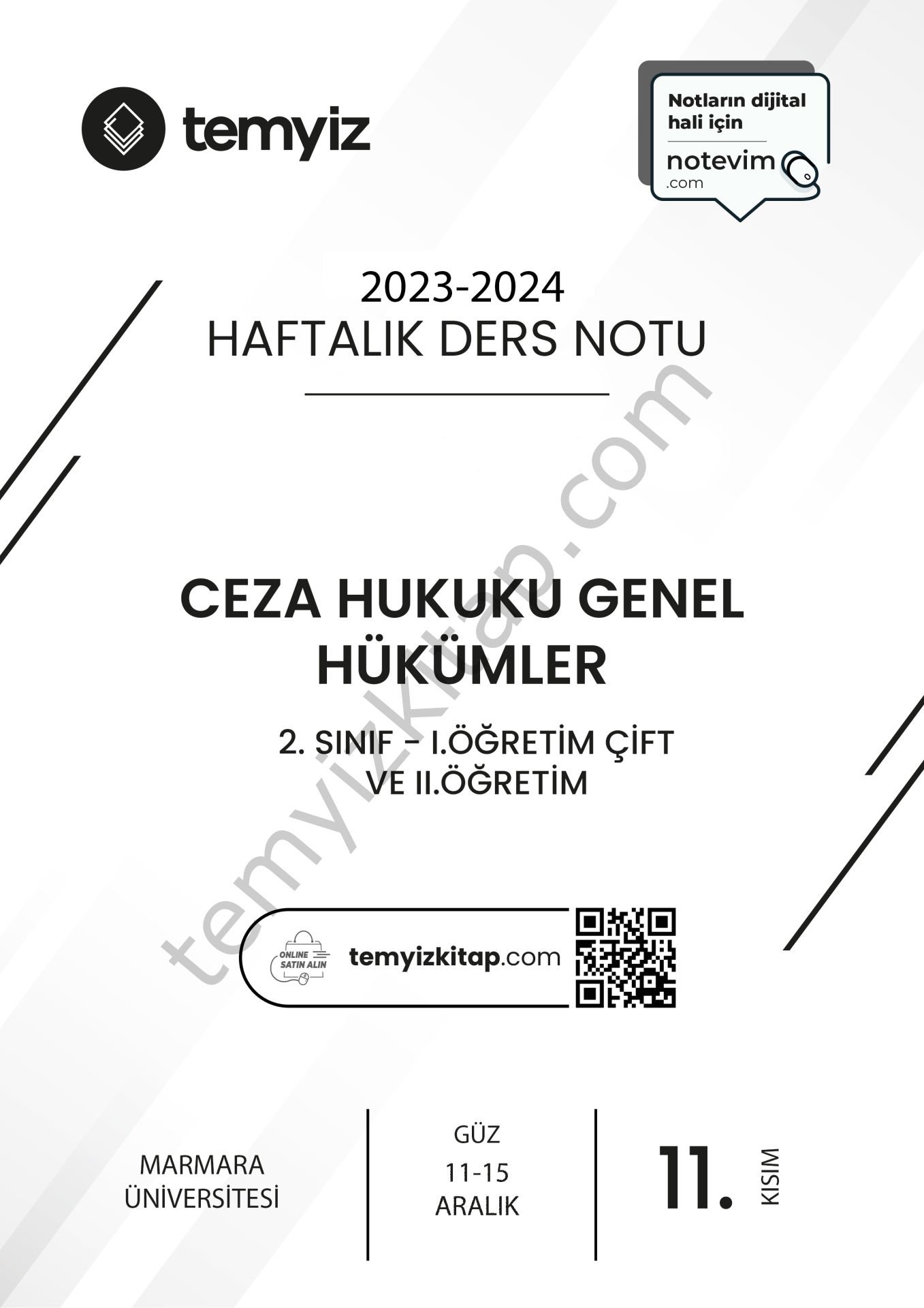 Ceza Hukuku Genel Hükümler 1.Öğretim Çift ve 2.Öğretim 23-24 Güz 11