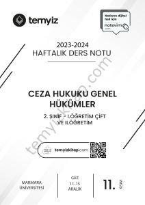 Ceza Hukuku Genel Hükümler 1.Öğretim Çift ve 2.Öğretim 23-24 Güz 11