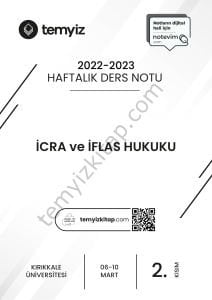 Kırıkkale Üniversitesi İcra ve İflas Hukuku 22-23 Bahar 2
