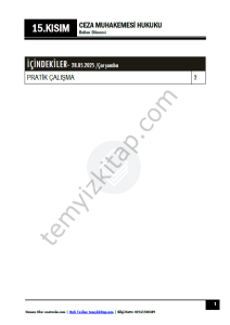 Ceza Muhakemesi Hukuku 2.Öğretim 24-25 Bahar 15