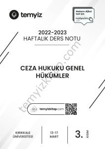 Kırıkkale Üniversitesi Ceza Hukuku Genel Hükümler 22-23 Bahar 3