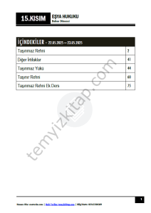Eşya Hukuku 24-25 Bahar 15
