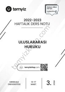 Kırıkkale Üniversitesi Uluslararası Hukuk 22-23 Bahar 3