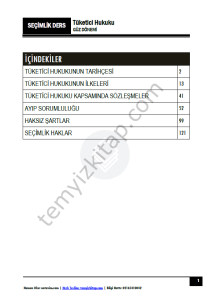 Tüketici Hukuku 23-24 Güz Dönemi 1-15.Haftaların Tamamı