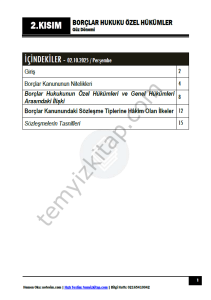 Borçlar Hukuku Özel Hükümler 25-26 Güz 2