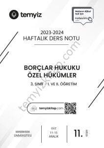 Borçlar Hukuku Özel Hükümler 23-24 Güz 11