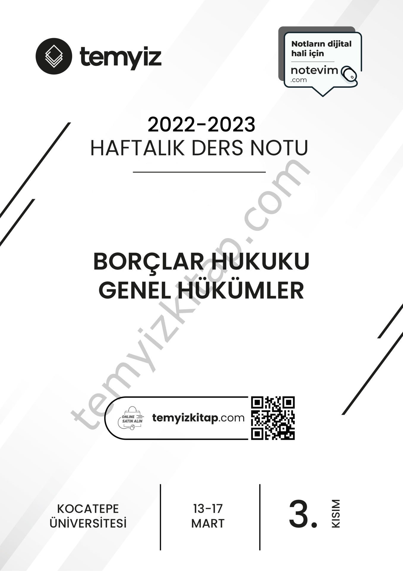 Kocatepe Üniversitesi Borçlar Hukuku Genel Hükümler 22-23 Bahar 3