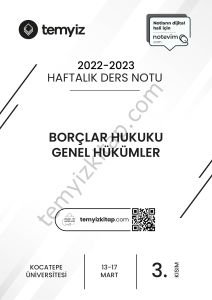 Kocatepe Üniversitesi Borçlar Hukuku Genel Hükümler 22-23 Bahar 3