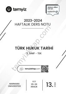 Türk Hukuk Tarihi TEK 23-24 Güz 13