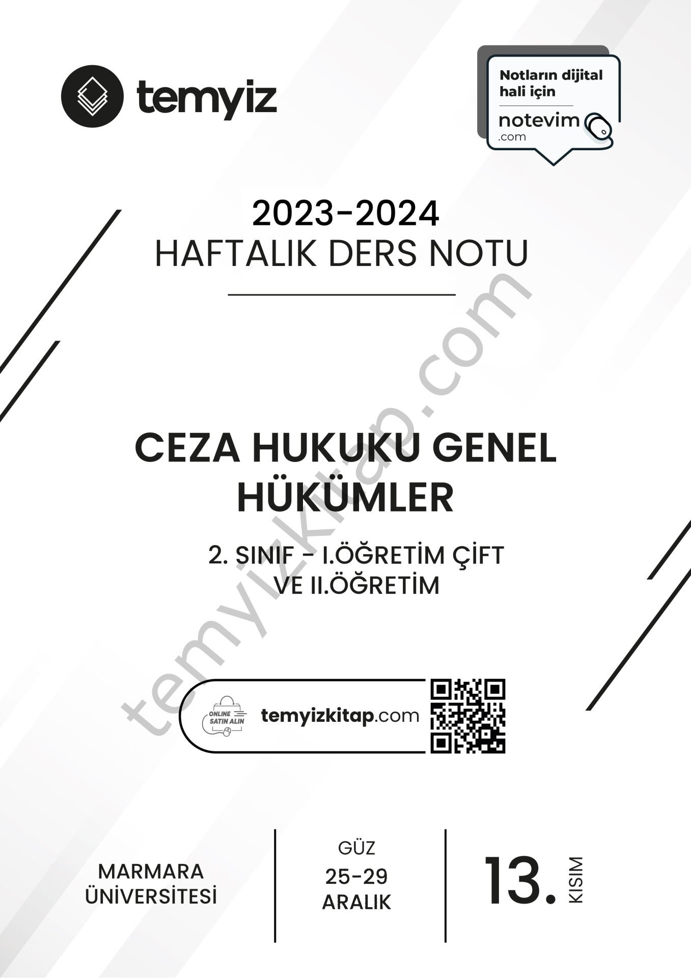 Ceza Hukuku Genel Hükümler 1.Öğretim Çift ve 2.Öğretim 23-24 Güz 13