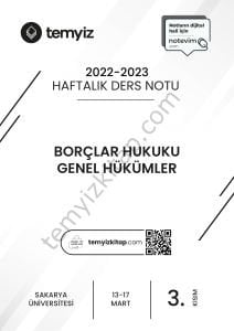Sakarya Üniversitesi Borçlar Hukuku Genel Hükümler 22-23 Bahar 3