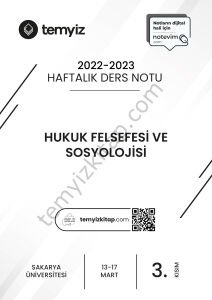 Sakarya Üniversitesi Hukuk Felsefesi ve Sosyolojisi 22-23 Bahar 3