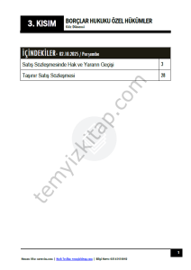 Borçlar Hukuku Özel Hükümler 25-26 Güz 3
