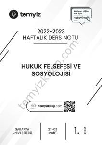 Sakarya Üniversitesi Hukuk Felsfesi ve Sosyolojisi 22-23 Bahar 1